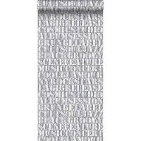 Origin Wallcoverings behang oude ijzeren zetletters lichtgrijs - 347594 - 53 cm x 10,05 m