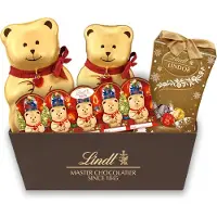 Lindt Kerstchocolade Cadeau Verpakking 425 gram - Kerstcadeau chocolade - TEDDY melkchocolade beer - LINDOR chocolade bonbons - Premium & Luxe cadeauverpakking