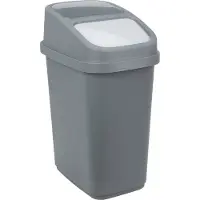 Excellent houseware GFT aanrecht afvalbakje - donkergrijs - 10L - afsluitbaar - 18 x 27 x 31 cm - klepje - afval scheiden