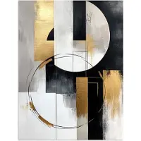 PosterMonkey Poster 60x80 cm - Abstract - Goud - Zilver - Vormen - Aesthetic - Posters - Kamer decoratie - Wanddecoratie woonkamer - Muurdecoratie slaapkamer