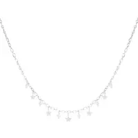 Yehwang Dames ketting goudkleurig - Met sterren en parels - Roestvrij staal - Waterbestendig - 39 cm