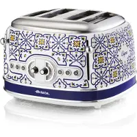 Ariete 4-sleufstopper Capri (wit/meerkleurig, 1.630 watt, geschikt voor 4 sneetjes brood)