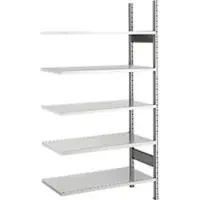 Ssi Schaefer Archiefrekken, aanbouwvak, 5 legborden, breedte 750 x diepte 300 mm, verzinkt