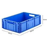 Ssi Stapelbak Eurobox MF 6170 - polypropeen - L 600 x B 400 x H 170 mm - 30,8 L - open handgrepen - blauw
