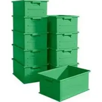 Ssi Stapelbak serie 14/6-2, inhoud 21 l, tot 30 kg, verzonken handgrepen & etikethouder, polypropeen, groen, 10 stuks