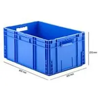 Ssi Stapelbak Eurobox MF 6270 - polypropeen - L 600 x B 400 x H 270 mm - 52 L - open handgrepen -blauw