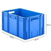 Ssi Stapelbak Eurobox MF 6320 - polypropeen - L 600 x B 400 x H 320 mm - 62,3 L - open handgrepen - blauw