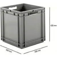 Ssi Eurobox serie EF 4440, van PP, inhoud 53,9 l, gesloten wanden, open handgreep, grijs