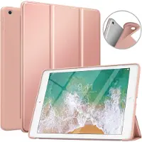 Ntech iPad Hoes 2018 - iPad 2017 Hoes Rose Goud -iPad hoes 5e / 6e generatie - iPad hoes siliconen - iPad hoesje Soft smart cover - iPad 2018 Hoes - iPad 9.7 hoes - iPad hoesje Bookcase Trifold-