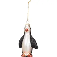 House Vitamin Xmas hanger penguin glass black 6x3,5x10cm