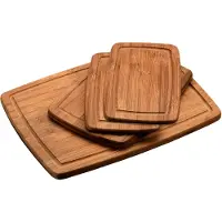 Kesper Keuken voedsel bereiden snijplanken - set 3x stuks - bamboe hout - in 2 formaten - luxe versie met brede lekrand