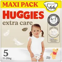 Huggies Extra Care baby luiers, Maat 5 (11 tot 25 kg), 66 luiers met vochtindicator en Disney designs, Maxi Pack