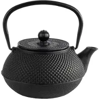 Aps Theepot - Gietijzeren Theekan - Afneembare Deksel en Handgreep - Zwart - 0,8 Liter