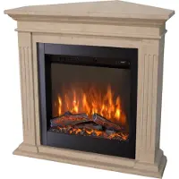 Xaralyn Elektrische kachel - Cadiz-hoekmodel ELE - wit, natuursteen - 1500 Watt verwarming - met afstandsbediening - inclusief kachelmantel met inbouwkachel - decoratieve kachel - hoekkachel