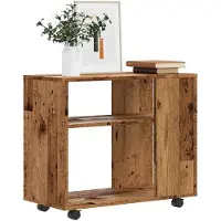 vidaXL Bijzettafel 70x35x55 cm bewerkt hout oud houtkleurig