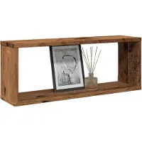 vidaXL Wandschappen kubus 6 st 60x15x23 cm bewerkt hout oud houtkleur