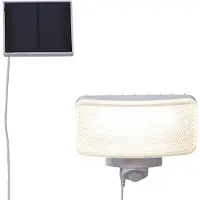 Valotorni LED solarlamp Powerspot sensor, hoekig wit 350lm, zwart, metaal, Modern, solar buitenlamp