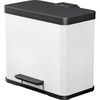 Hailo öko trio plus L 0633-230 Afvalbak 27 Staal (l x b x h) 470 x 340 x 430 mm Wit Met voetpedaal 1 stuk(s)