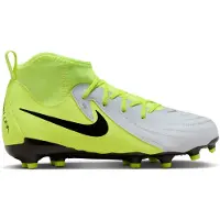 Nike Phantom Luna II Academy Gras / Kunstgras Voetbalschoenen (MG) Kids Neongeel Zilver Zwart