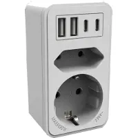 Calex Verdeelstekker 2 EU / 2 USB-C / 2 USB-A