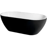 Polysan Reduta Vrijstaand bad van gegoten marmer, 171x81x46cm, zwart/wit