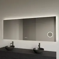 Gliss Design Spiegel lumin rechthoekig 120x70 cm incl. Spiegelverwarming, scheerspiegel en indirect led-verlichting rondom