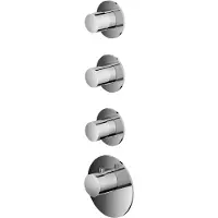 Hotbath Mate MHF013 High Flow afbouwdeel inbouwthermostaat met 3 stopkranen geborsteld nikkel