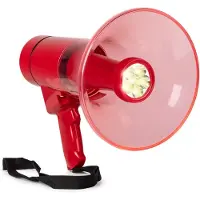 VONYX MEG050 Megafoon met zaklamp en sirene - Rode megafoon met