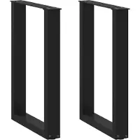 vidaXL Eettafelpoten 2 st U-vormig 50x(72-73) cm staal zwart