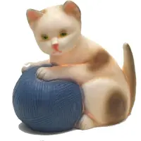Egmont toys Heico lamp kat met bol wol blauw 24x23 cm.
