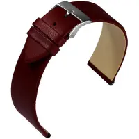 Eulit horlogeband - leer - 20 mm - bordeaux - metalen gesp