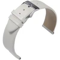 Eulit horlogeband - leer - 20 mm - wit - metalen gesp