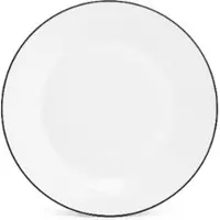 BonBistro Plat bord 24cm black rim Basic White (Set van 6)
