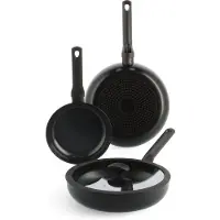 BK Enjoy Koekenpannenset 20 + 28 cm + Hapjespan 28 cm zwart