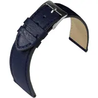 Eulit horlogeband - leer - 20 mm - blauw - metalen gesp