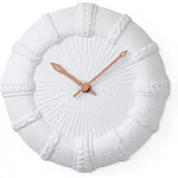 Lemnos Wandklok White Ceramic Trace Face Bruin