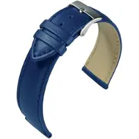 Eulit horlogeband - leer - 18 mm - blauw - metalen gesp