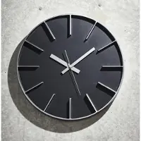 Lemnos -Edge-Wandklok-Large-Zwart-Massief-Aluminium