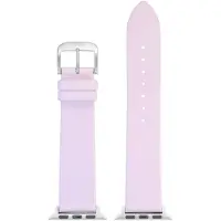Eulit horlogeband geschikt voor Apple Watch 38/40/41 maat - Serie 1/2/3/4/5/6/7/8/9/10 + SE - nappa smart - 20 mm - lila paars - edelmetaal metalen gesp ZWART - incl. adapter