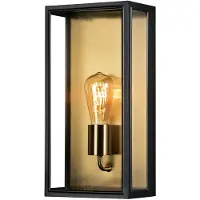 Konstsmide Wandlamp buiten E27 | Capri Large | IP44 | Zwart/Messing |