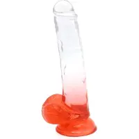 Kiotos COX Color - Gekleurde Dildo 06 - 22,5 x 4,2 cm - Transparant/Rood