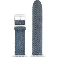 Eulit perlon horlogeband geschikt voor Apple Watch 38/40/41 maat - Serie 1/2/3/4/5/6/7/8/9/10 + SE - palma pacific smart - 20 mm - grijs - edelmetaal metalen gesp ZWART - incl. adapter