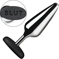Master Series XR Brands - Butt Slut Metalen & Siliconen Butt Plug - Zilver