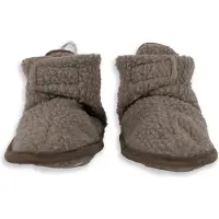 Green Cell baby slofjes fleece bruin Effen - maat 12-18 mnd
