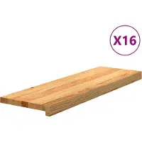 vidaXL Traptreden 16 st 80x30x2 cm massief eikenhout lichtbruin