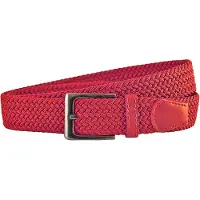 Landley Elastische Riem met Gevlochten Stretch Elastiek – Dames / Heren - Rood - Lengte totaal 130 cm / Riemmaat 115