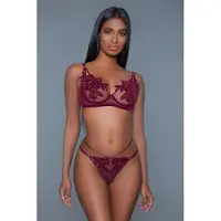 Be Wicked Evangeline BH Set - Bordeaux | Maat 637488506283