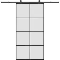 vidaXL Schuifdeur met beslag 102,5x205 cm ESG-glas en aluminium