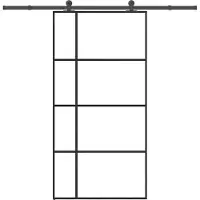 vidaXL Schuifdeur met beslag 102,5x205 cm ESG-glas en aluminium