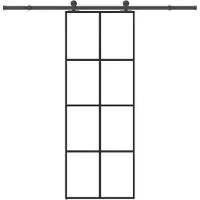 vidaXL Schuifdeur met beslag 76x205 cm ESG-glas en aluminium